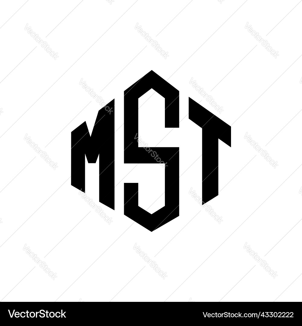 Mst letter logo design with polygon shape Vector Image