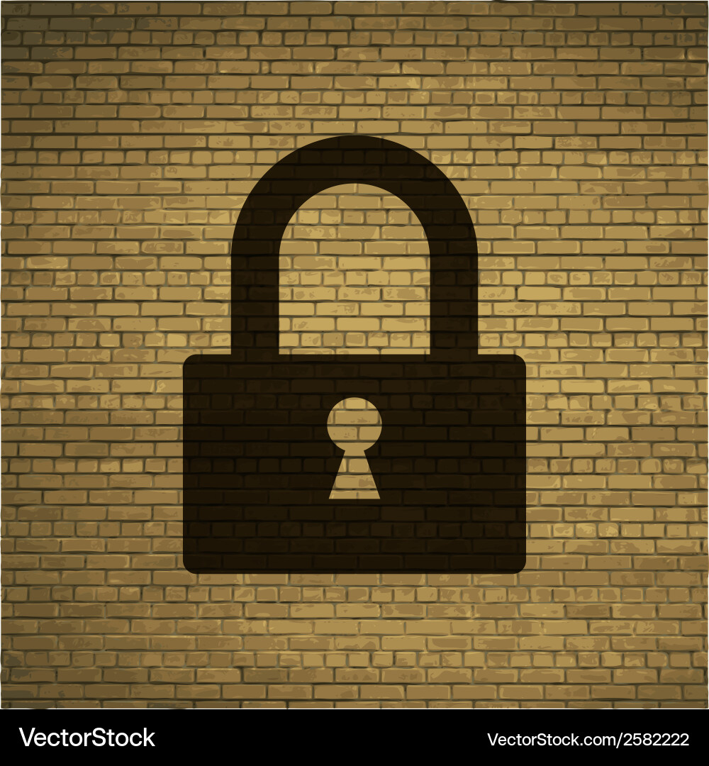 Padlock flat modern web button and space for your vector image