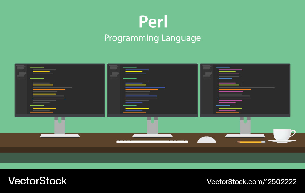 Perl programming language code vector image