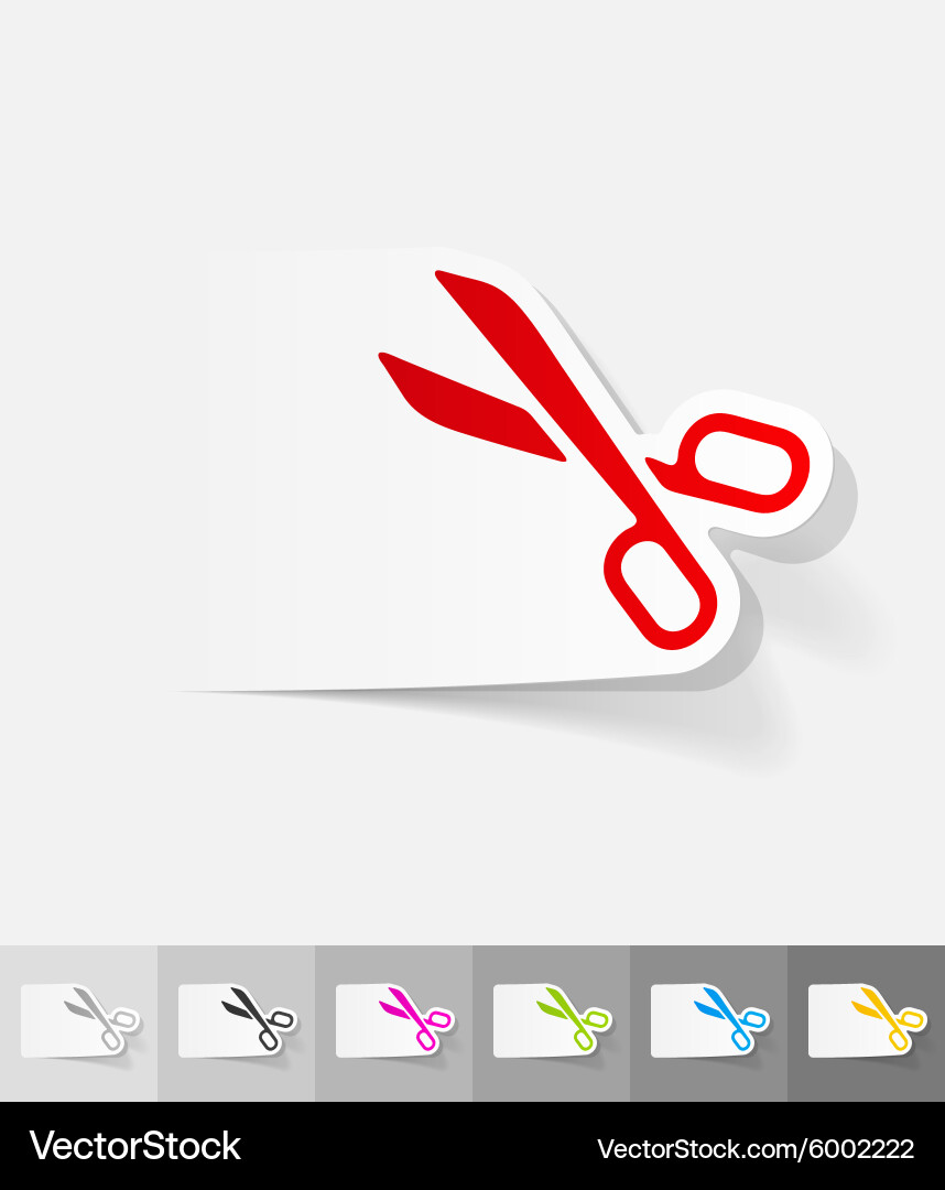 Realistic design element scissors vector image