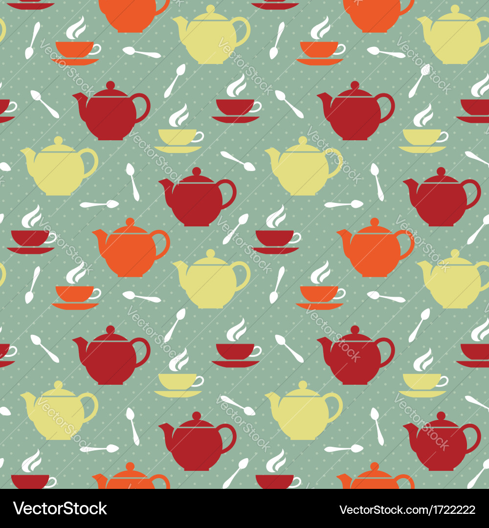 Retro Teapot Pattern vector image