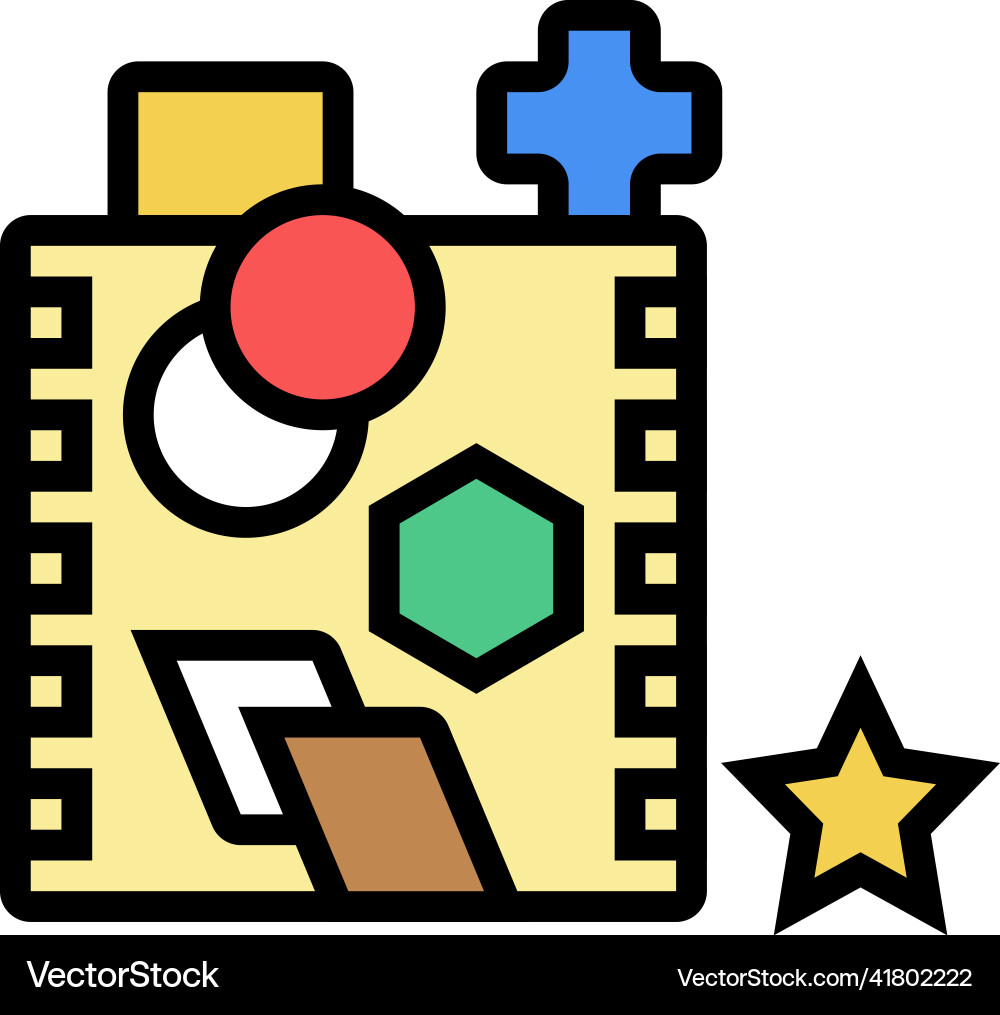 Shape sorting color icon Shape sorting color icon vector image