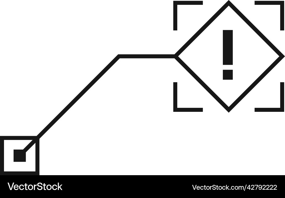 Warning sign icon callout tech interface element vector image