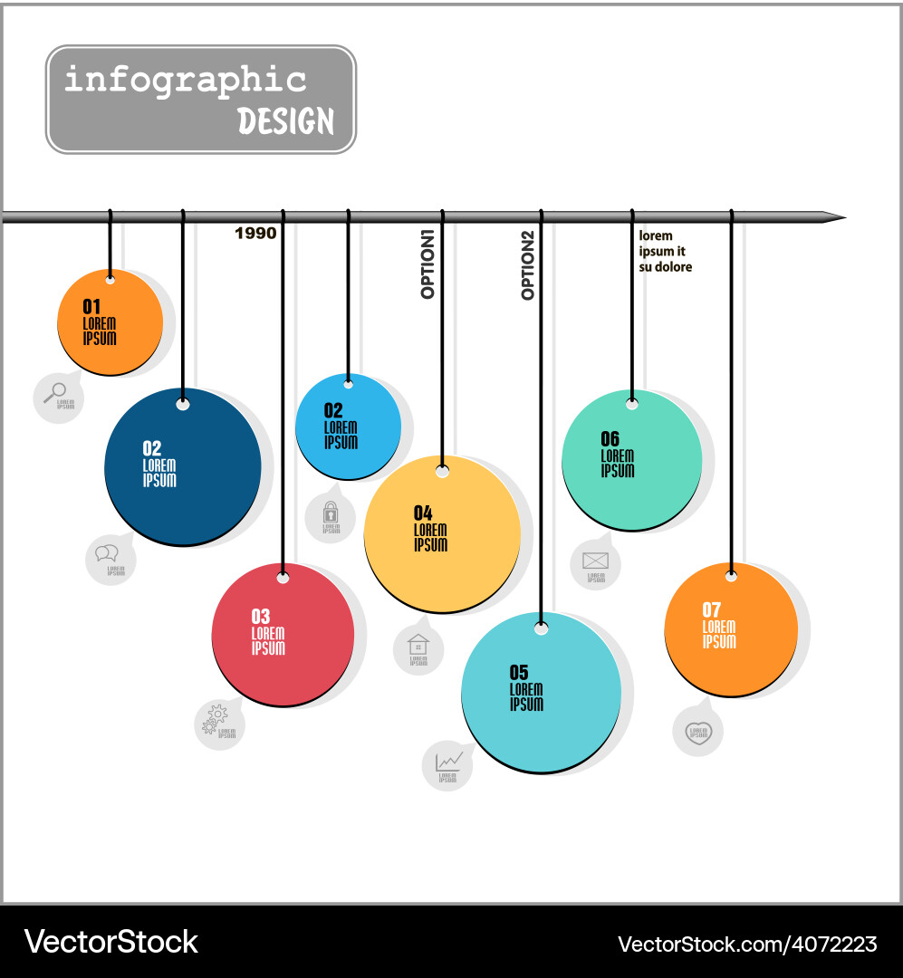 Abstract colorful flow chart infographic elements Vector Image