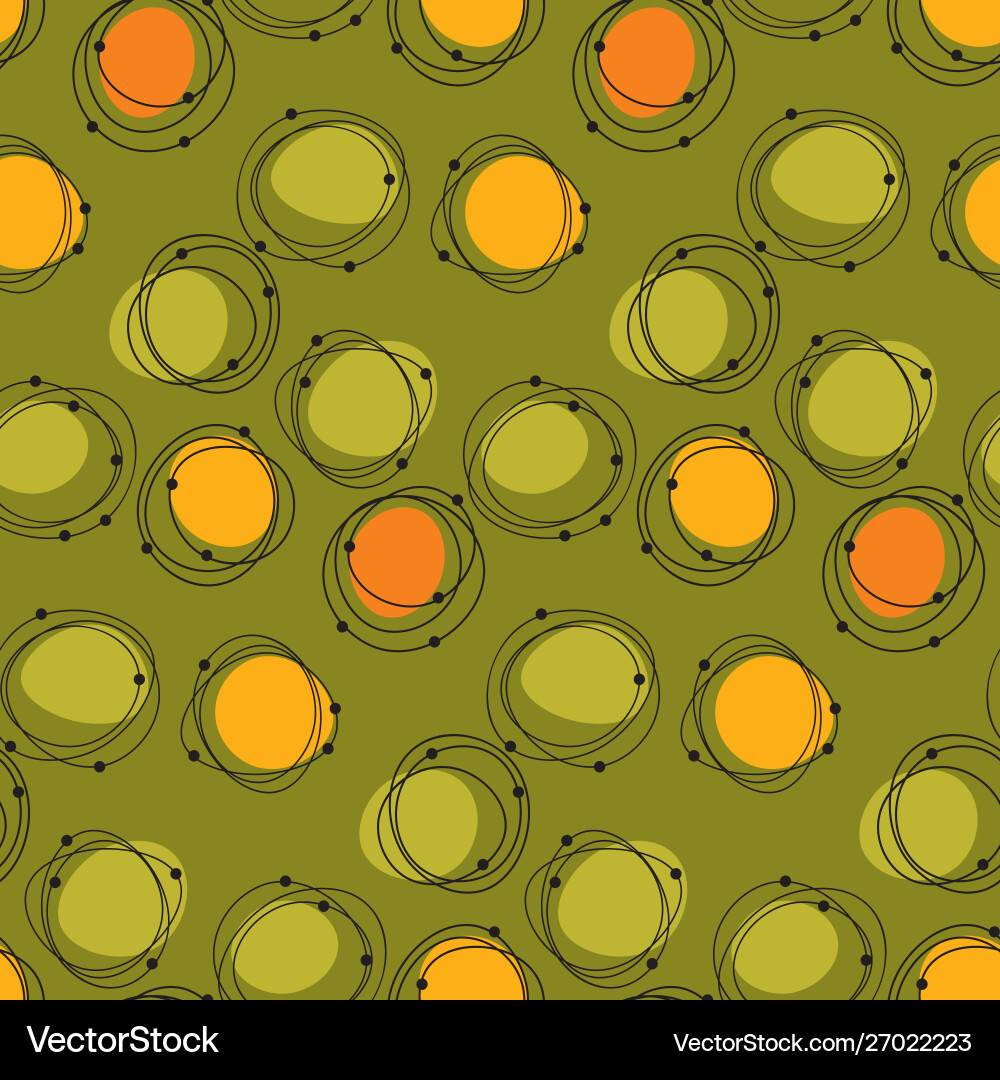 Atomic Polka Dot Pattern - Retro Vibes vector image