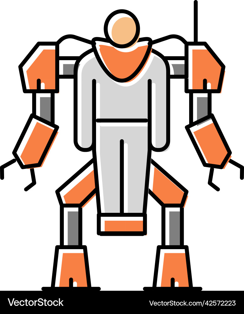 Augmenting robot color icon vector image