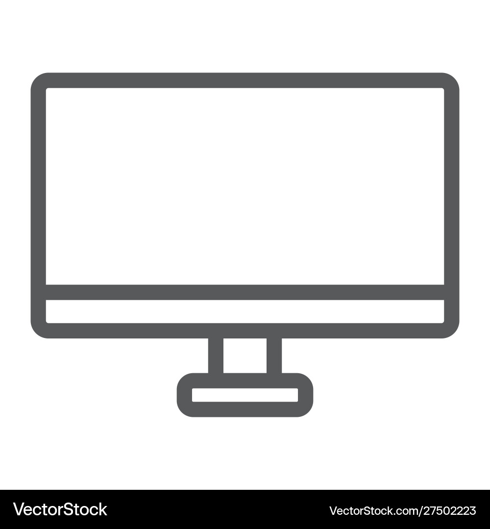 Überwachen Sie die Zeilen-Icon Desktop und Gerät Computer Überwachen Sie die Zeilen-Icon Desktop und Gerät Computer Vektorbild
