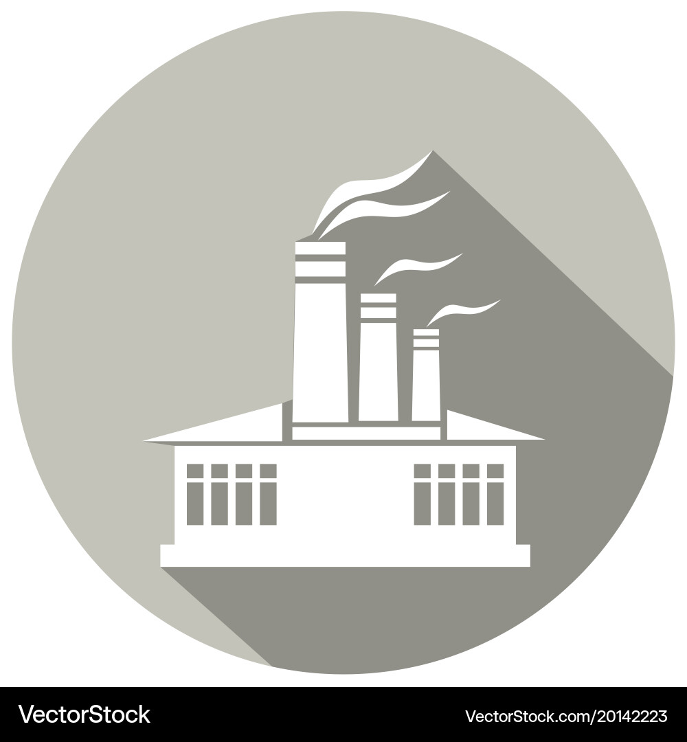 Building icon with long shadow vector image