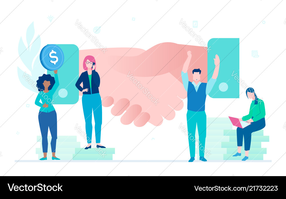 Business agreement - flat design style colorful Business agreement - flat design style colorful vector image