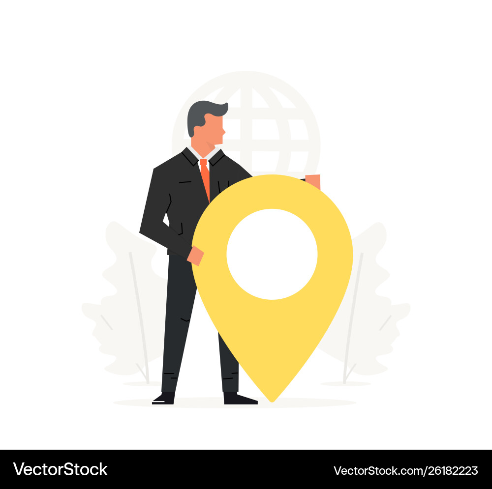 Businessman with Map Pointer vector image