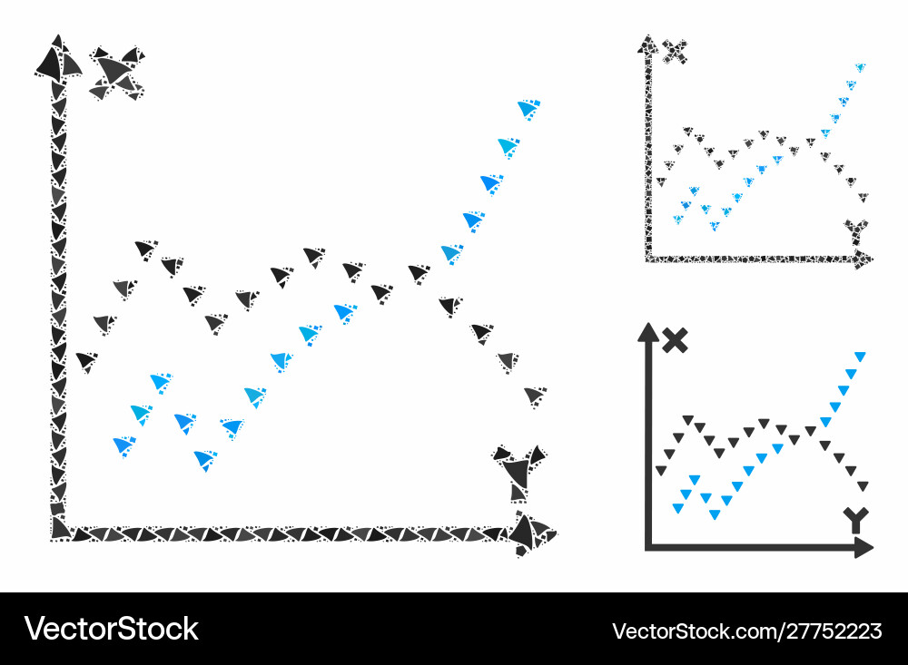 Dotted functions plot composition icon inequal Dotted functions plot composition icon inequal vector image