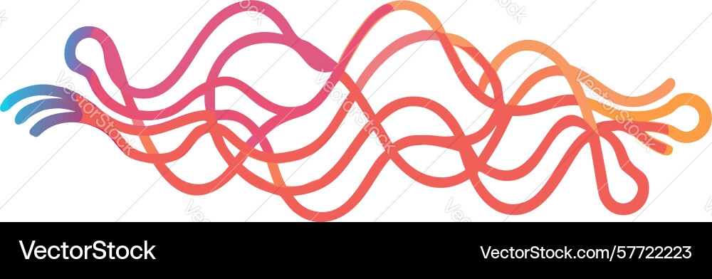 Dynamic abstract wavy lines art design generative vector image