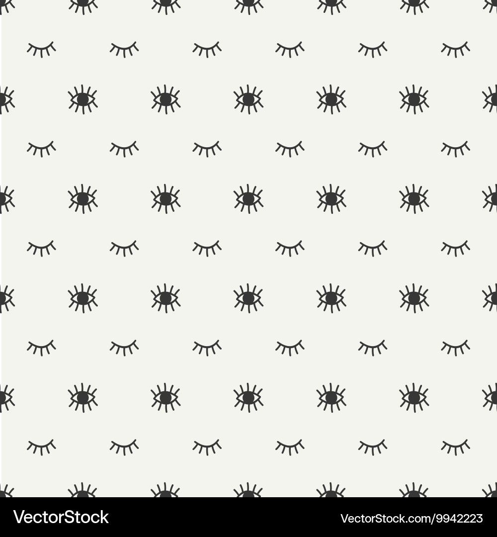 Hand drawn seamless pattern with open and close vector image