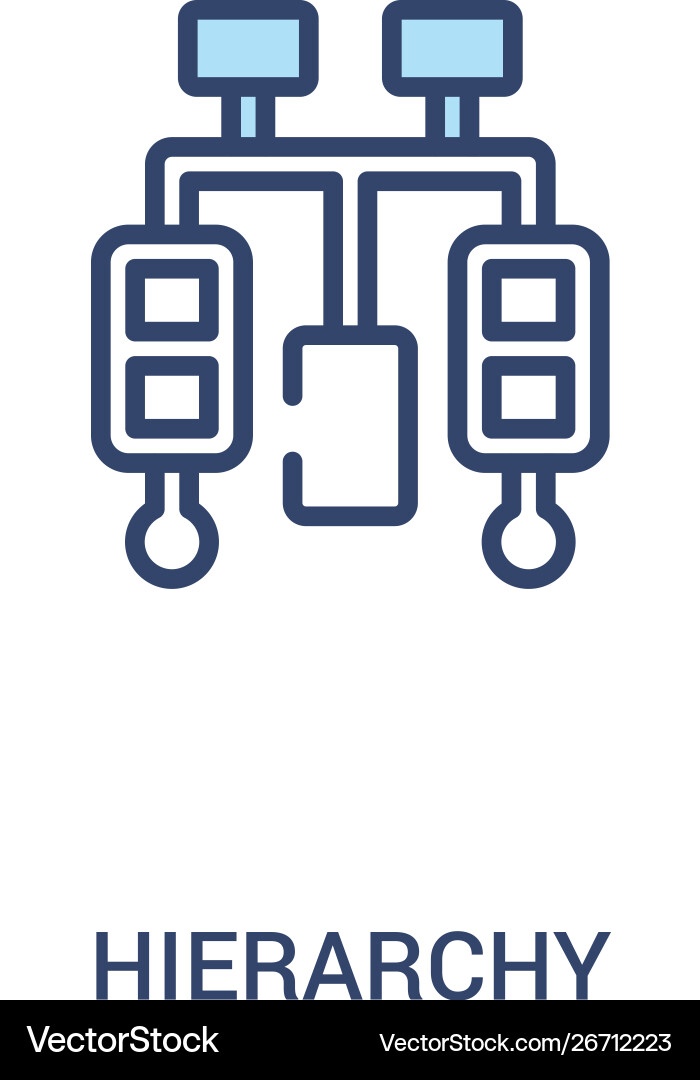 Hierarchy concept 2 colored icon simple line Hierarchy concept 2 colored icon simple line vector image