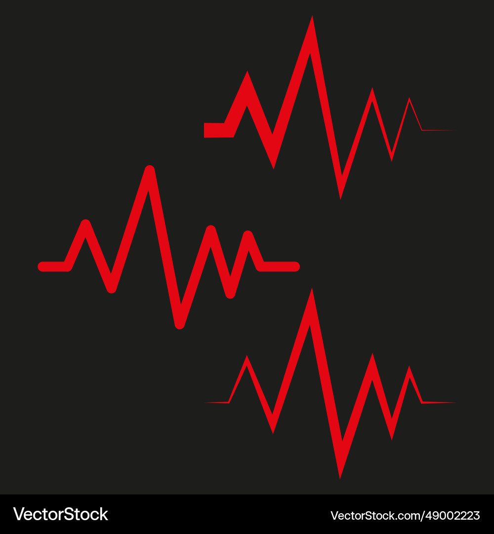 Irregular pulsating ecg lines Irregular pulsating ecg lines vector image