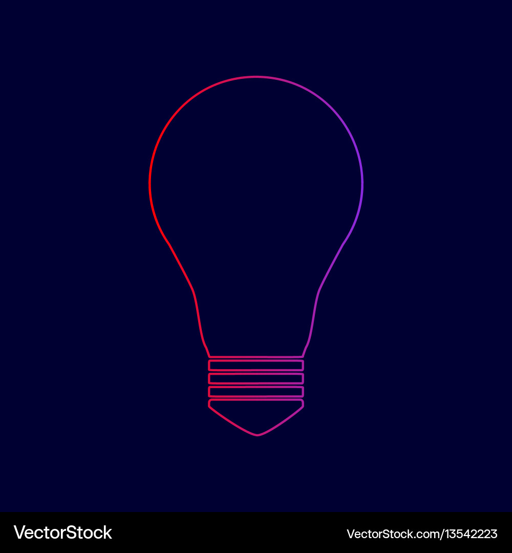 Light lamp sign line icon with gradient Light lamp sign line icon with gradient vector image