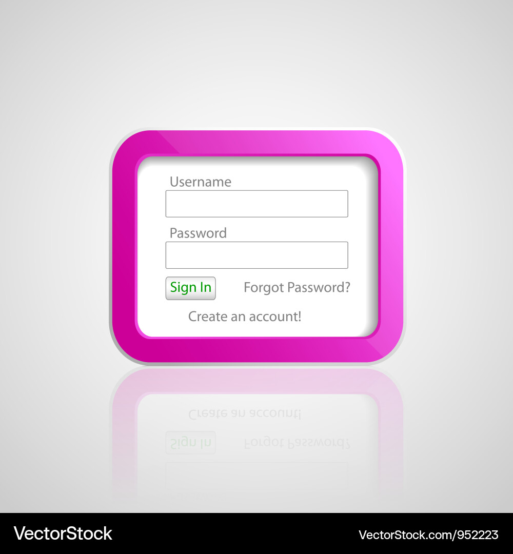 Login form Royalty Free Vector Image - VectorStock