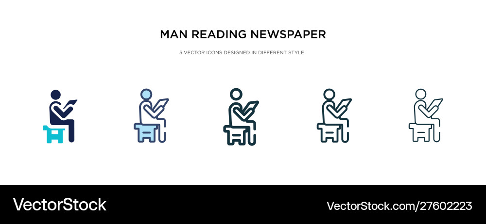 Man reading newspaper icon in different style Man reading newspaper icon in different style vector image
