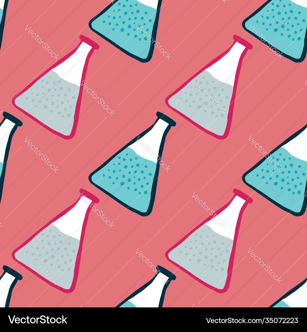 Minimalistic seamless science pattern with blue Minimalistic seamless science pattern with blue vector image