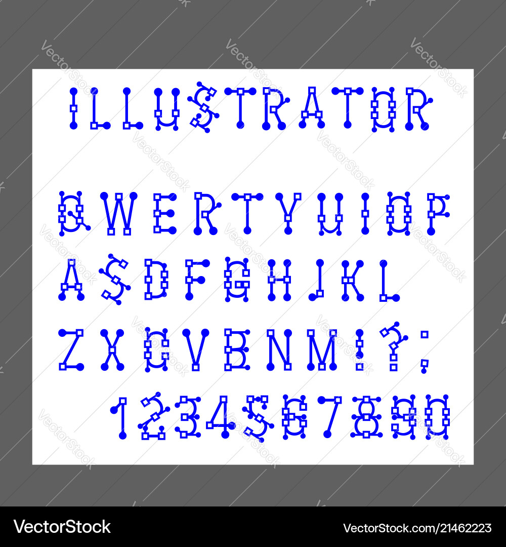 Modern alphabet letters and numbers lines Modern alphabet letters and numbers lines vector image
