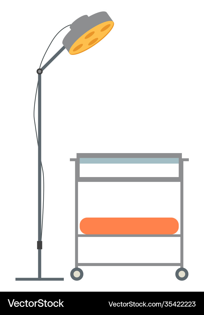 Operating Room Lamp & Table Icon Vector Image