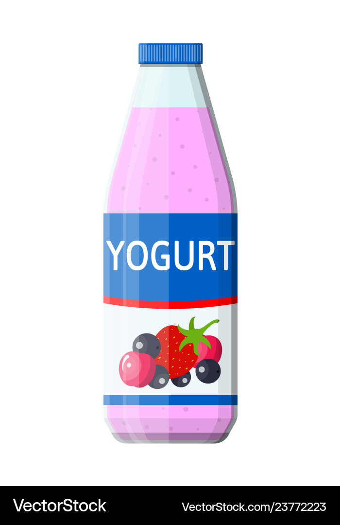 Plastic container with drinking yogurt Vector Image
