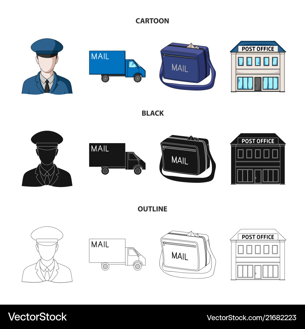 Postman in uniform mail machine bag vector image
