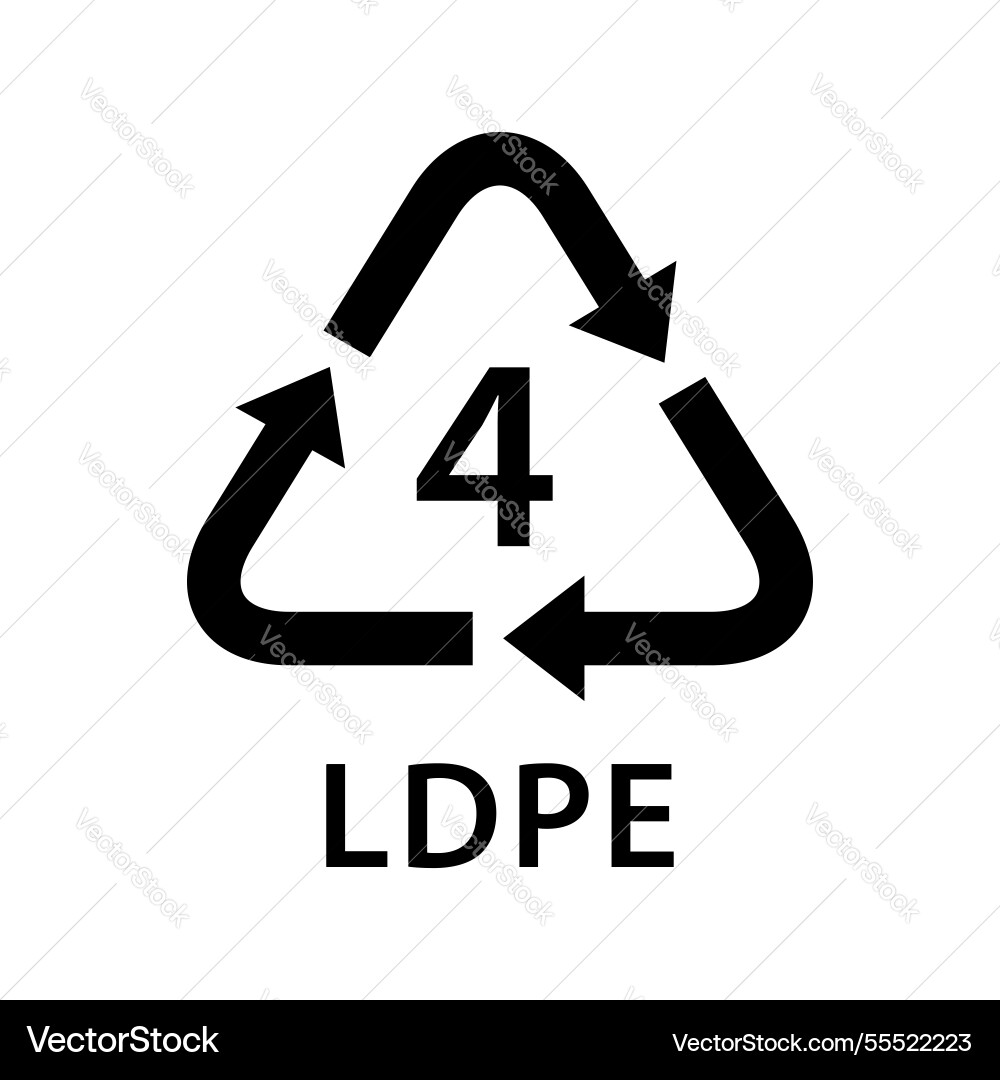Recycle arrow triangle ldpe types 4 isolated Recycle arrow triangle ldpe types 4 isolated Vector Image