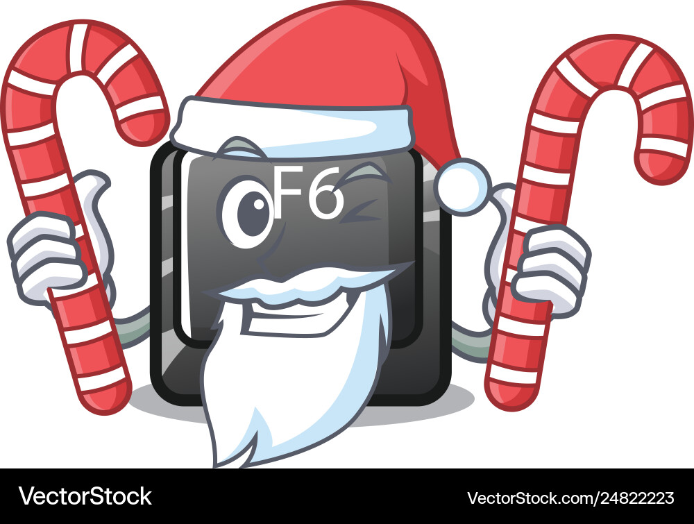 Santa with candy f6 button installed on character Santa with candy f6 button installed on character Vector Image