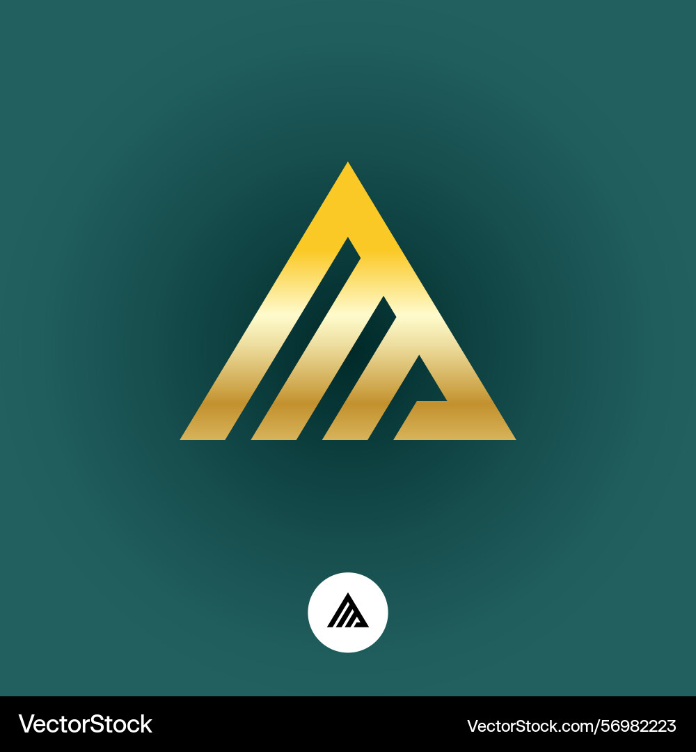 Triangle abstract logo with parallel lines Vector Image