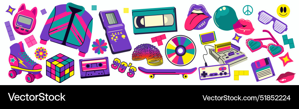 90s Retro Vibes: Tech & Style vector image