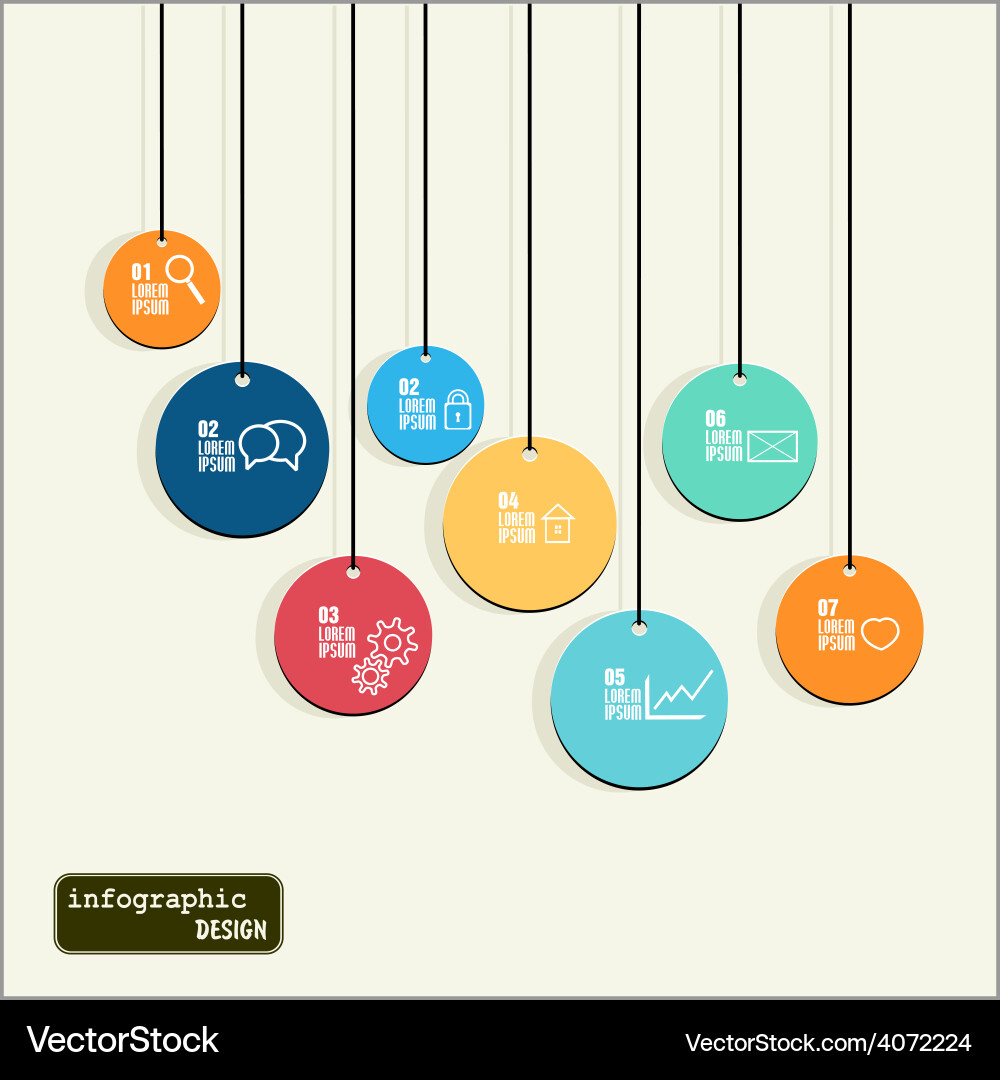 Abstract colorful flow chart infographic elements Vector Image