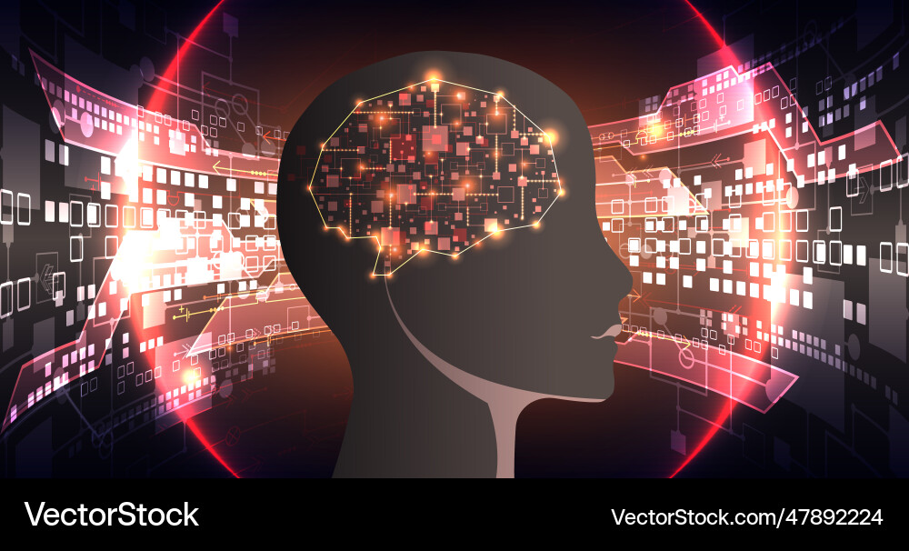 Artificial intelligence technical background Artificial intelligence technical background Vector Image