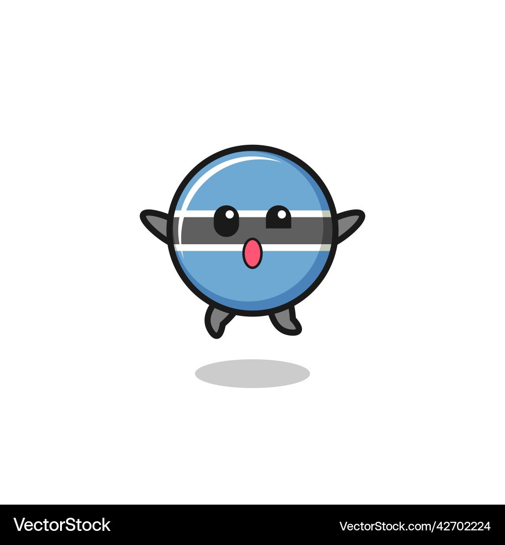 Botswana flag character is jumping gesture vector image