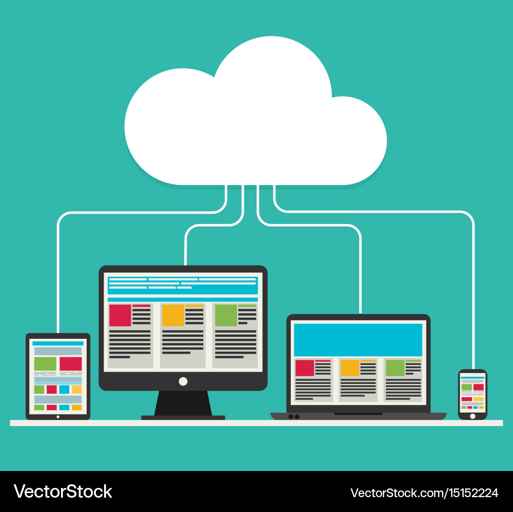 Cloud Computing Devices Konzept vektorbild