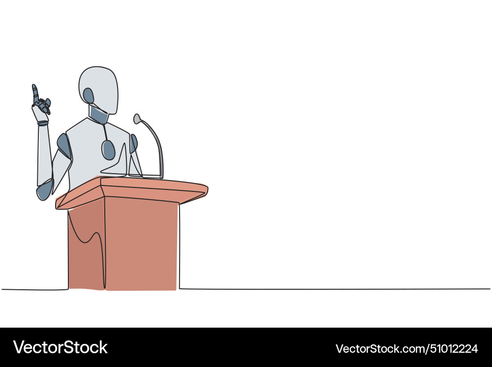 Continuous one line drawing smart robotic Continuous one line drawing smart robotic vector image