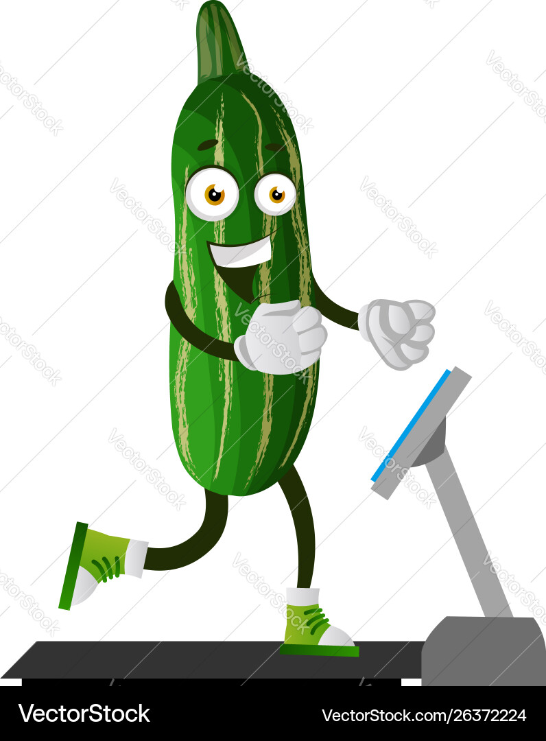 Cucumber on Treadmill vector image