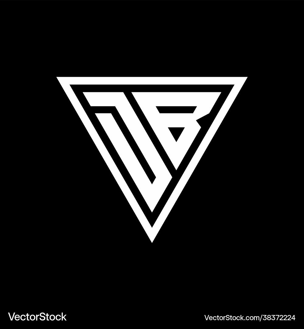 DB Monogram Logo - Triangle Shape vector image