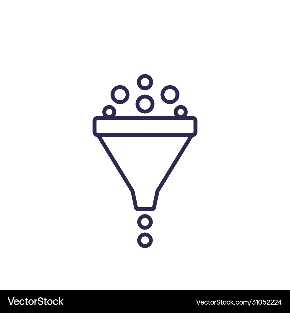 Filter Line Icon - Data Stream vector image