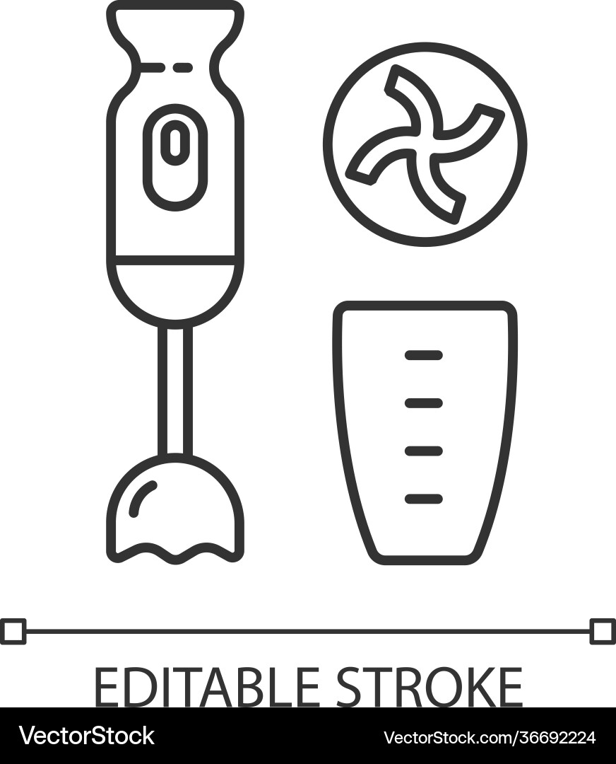 Immersion blender linear icon Immersion blender linear icon vector image