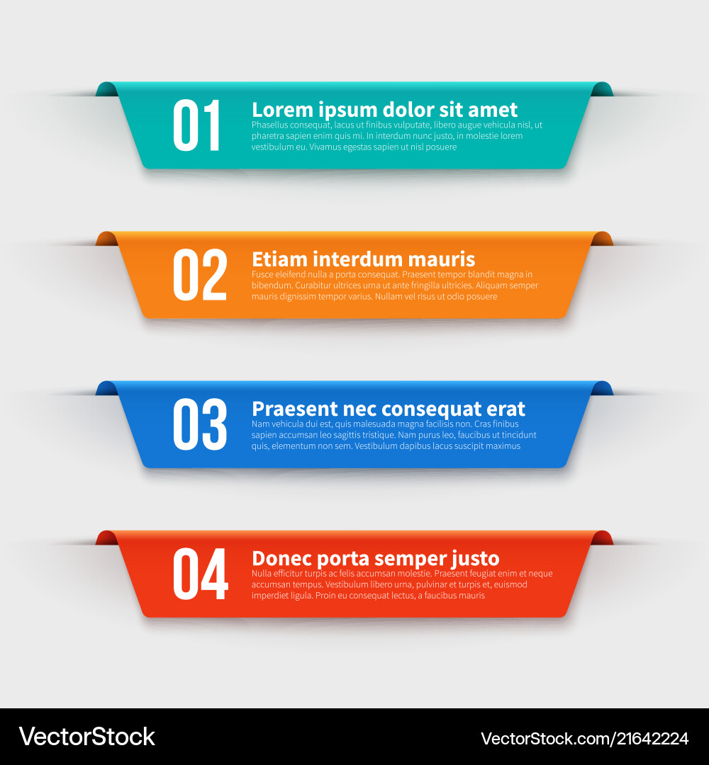 Infografikbanner Farbetiketten mit Schritten Infografikbanner Farbetiketten mit Schritten vektorbild