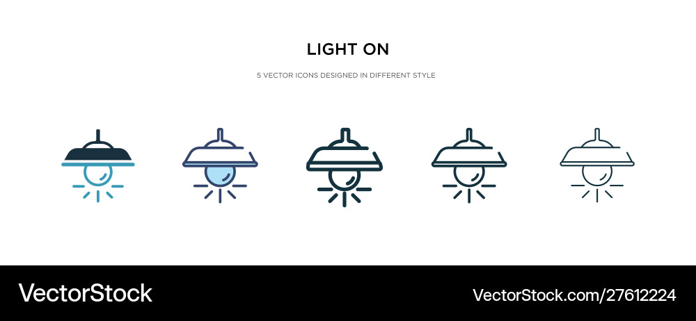 Light on icon in different style two colored Light on icon in different style two colored vector image