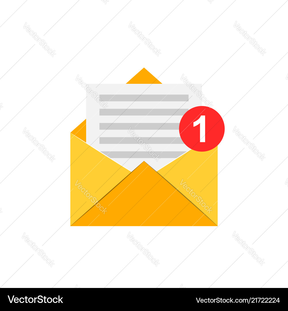 Mail envelope icon in flat style email message Mail envelope icon in flat style email message vector image