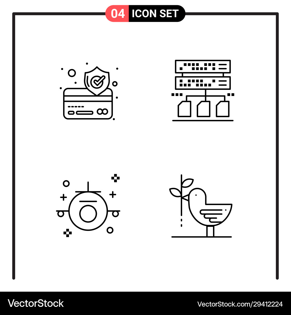 Set 4 line style icons for web and mobile Set 4 line style icons for web and mobile vector image