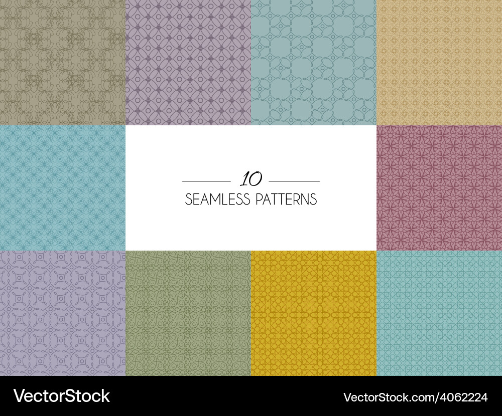 Set of geometric seamless patterns Vector Image