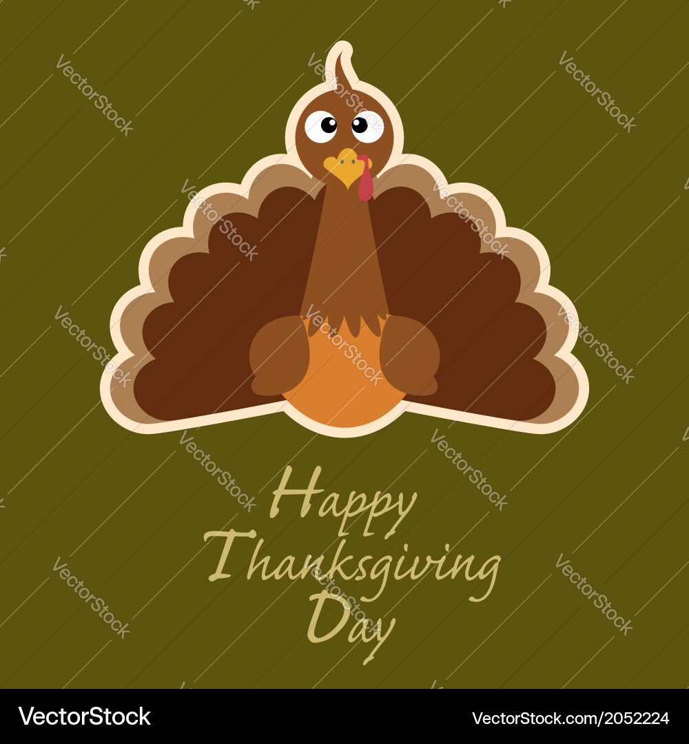 Thanksgiving Turkey Card vector image