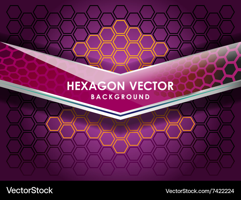 Violet Hexagon Pattern Background vector image
