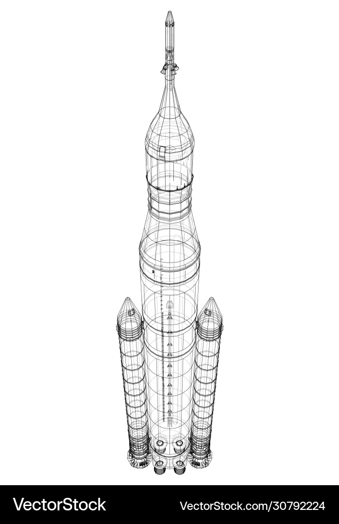 Wireframe Rocket Concept vector image