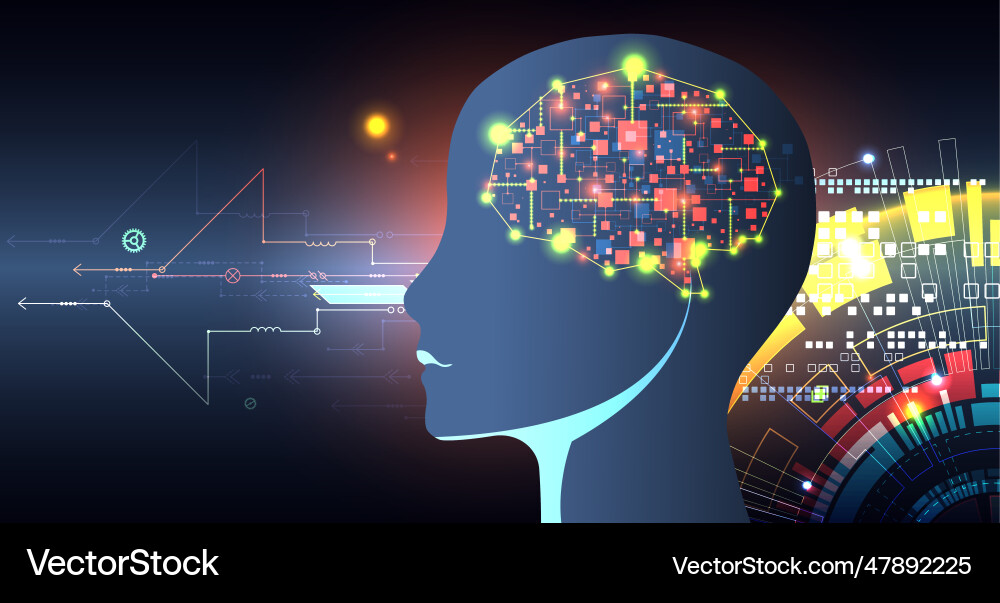 Artificial intelligence technical background Artificial intelligence technical background vector image