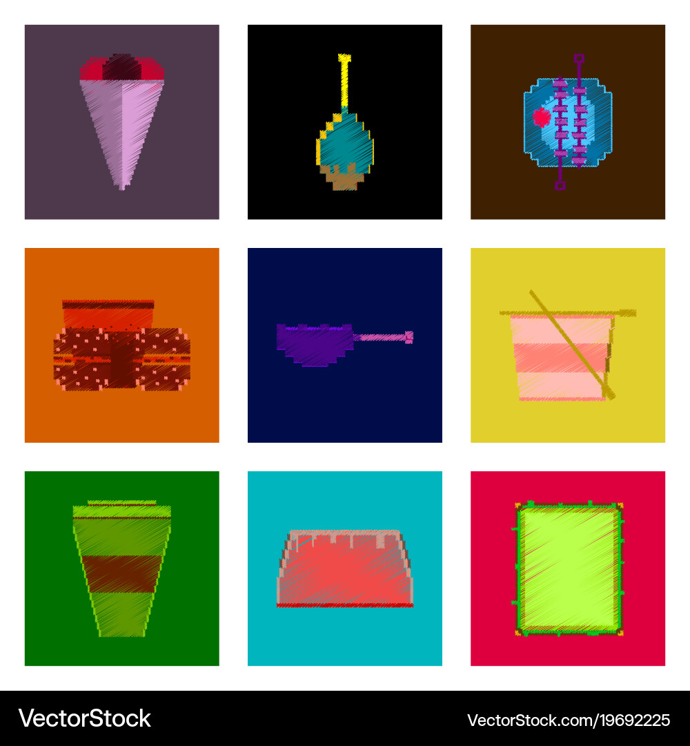 Assembly of flat shading style pixel icon fast Vector Image
